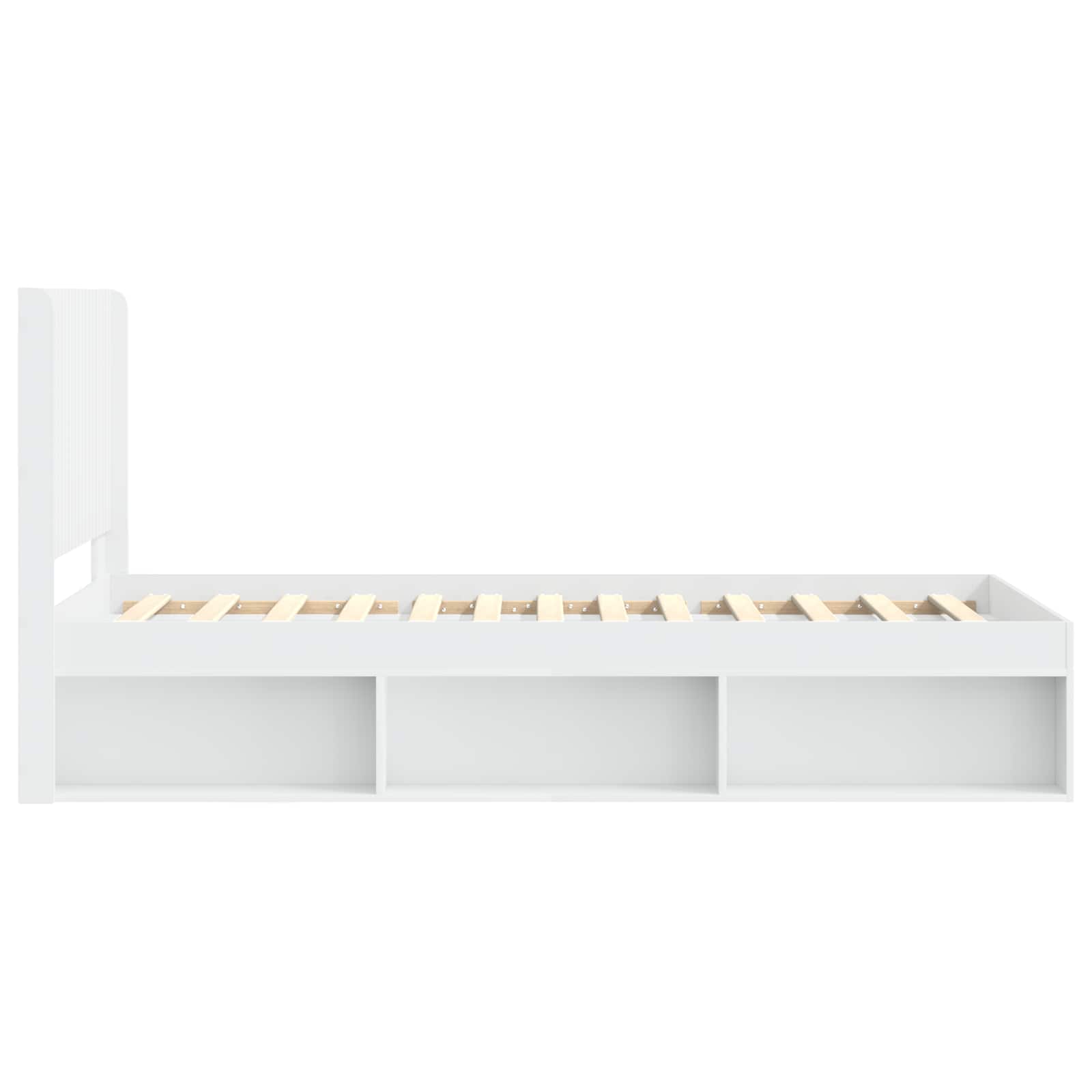 Bettgestell mit Stauraum und Kopfteil Weiß 75 x 190 cm