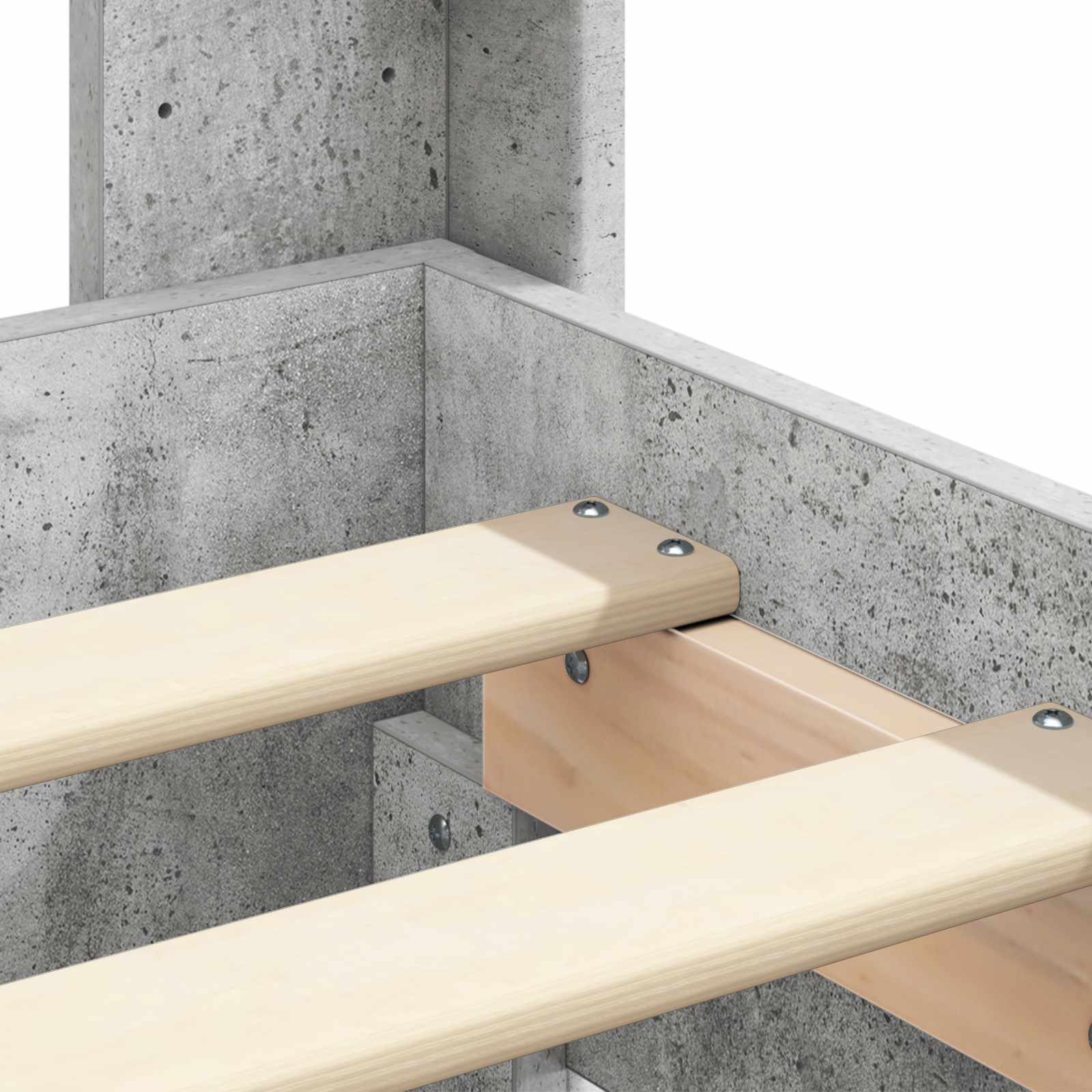Bettgestell mit Stauraum und Kopfteil Betongrau 200 x 200 cm