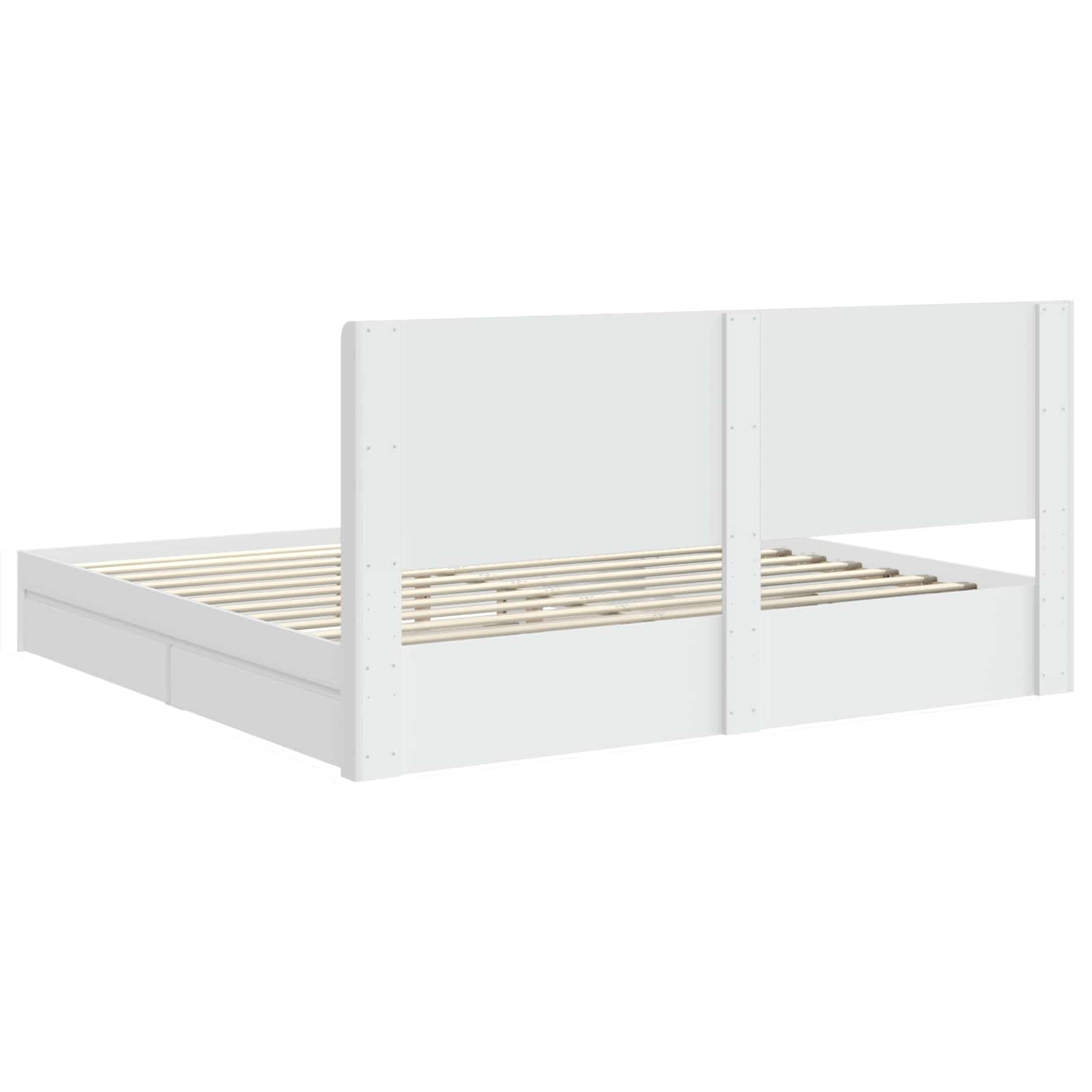 Bettgestell mit Stauraum und Kopfteil Weiß 200 x 200 cm