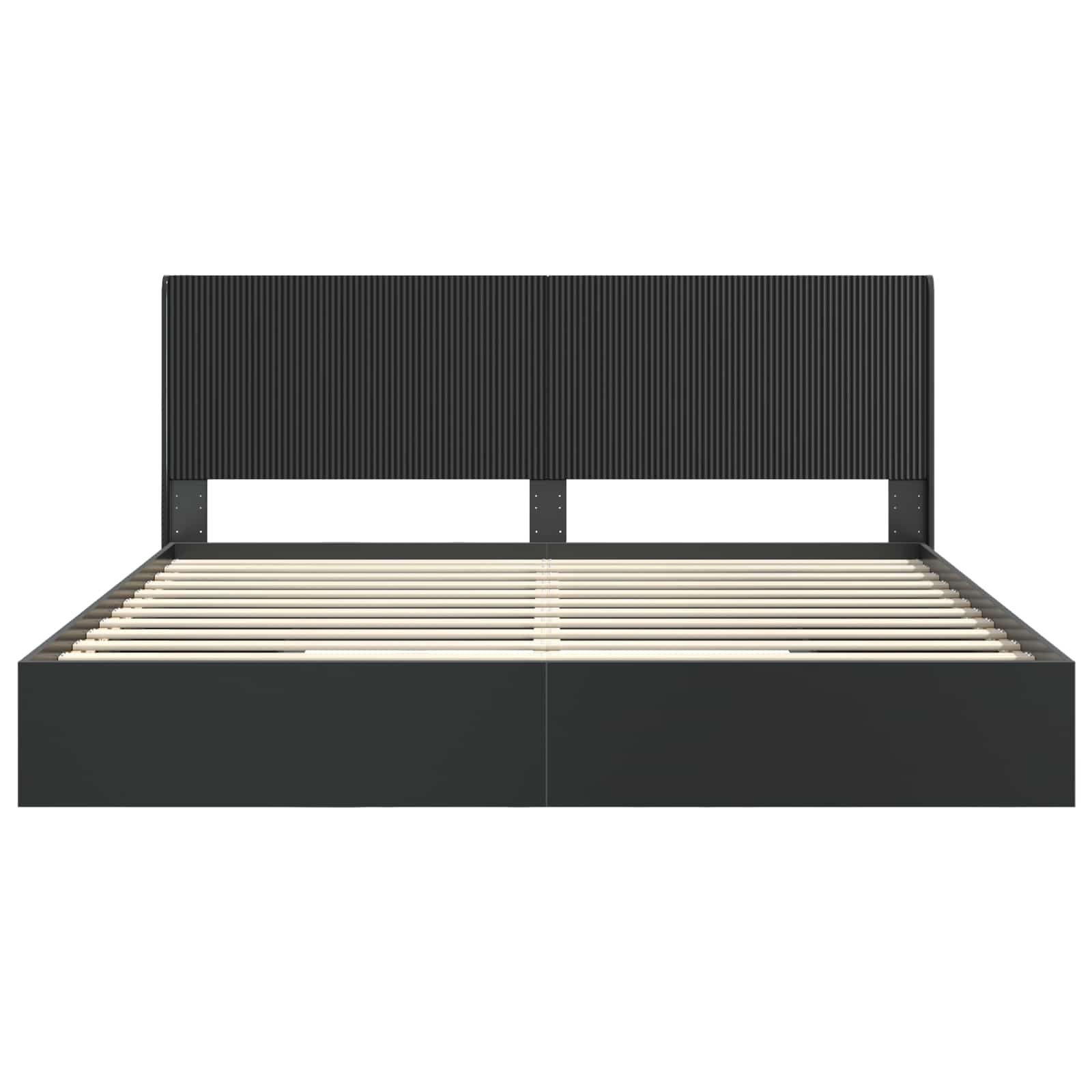 Bettgestell mit Stauraum und Kopfteil Schwarz 200 x 200 cm