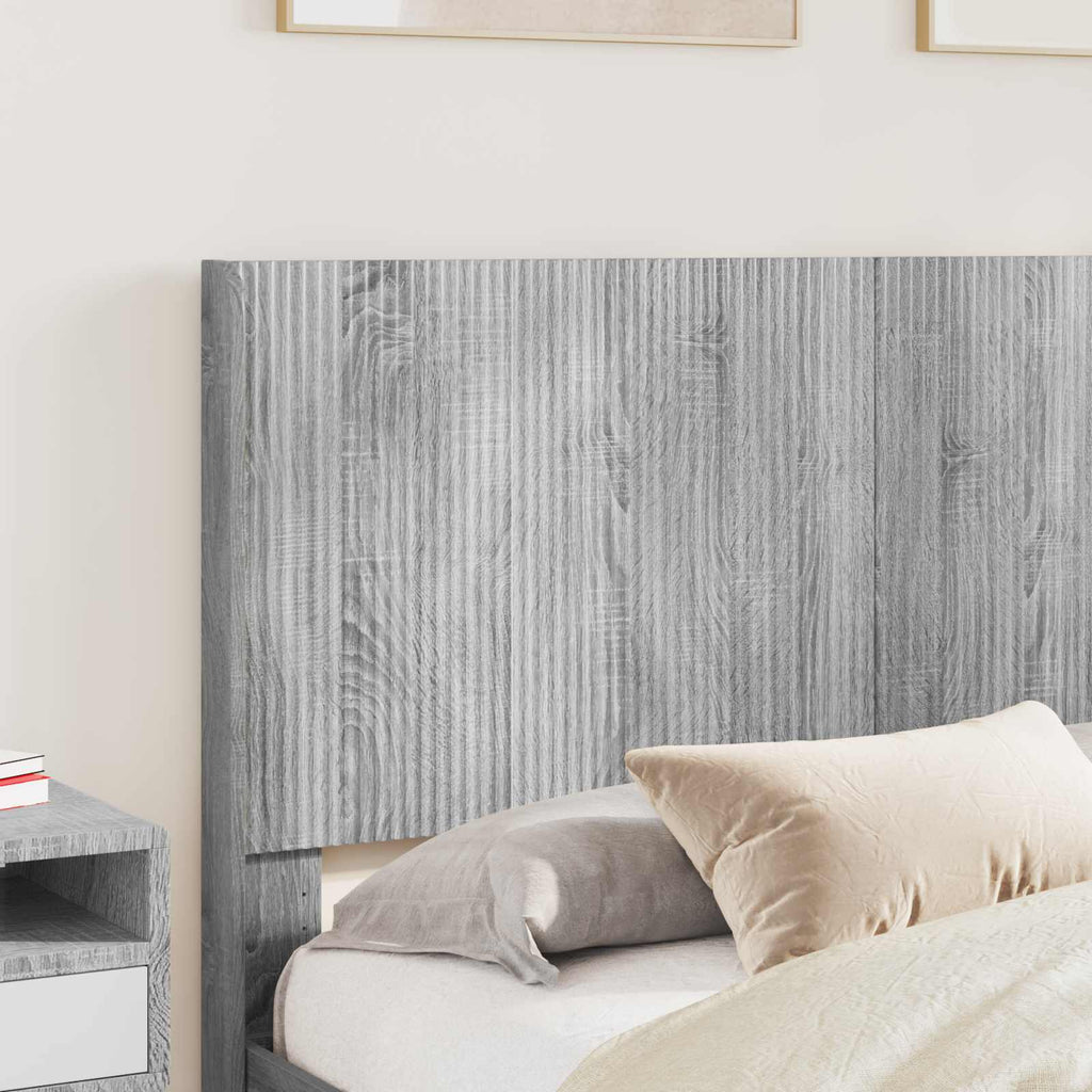 Bettgestell mit Stauraum und Kopfteil Grau Sonoma 160 x 200 cm