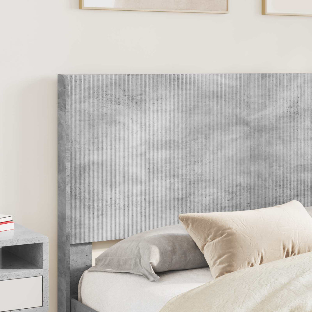 Bettgestell mit Stauraum und Kopfteil Betongrau 150 x 200 cm