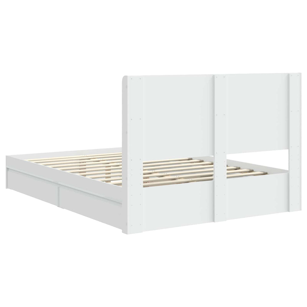 Bettgestell mit Stauraum und Kopfteil 3 pcs Holzwerkstoff