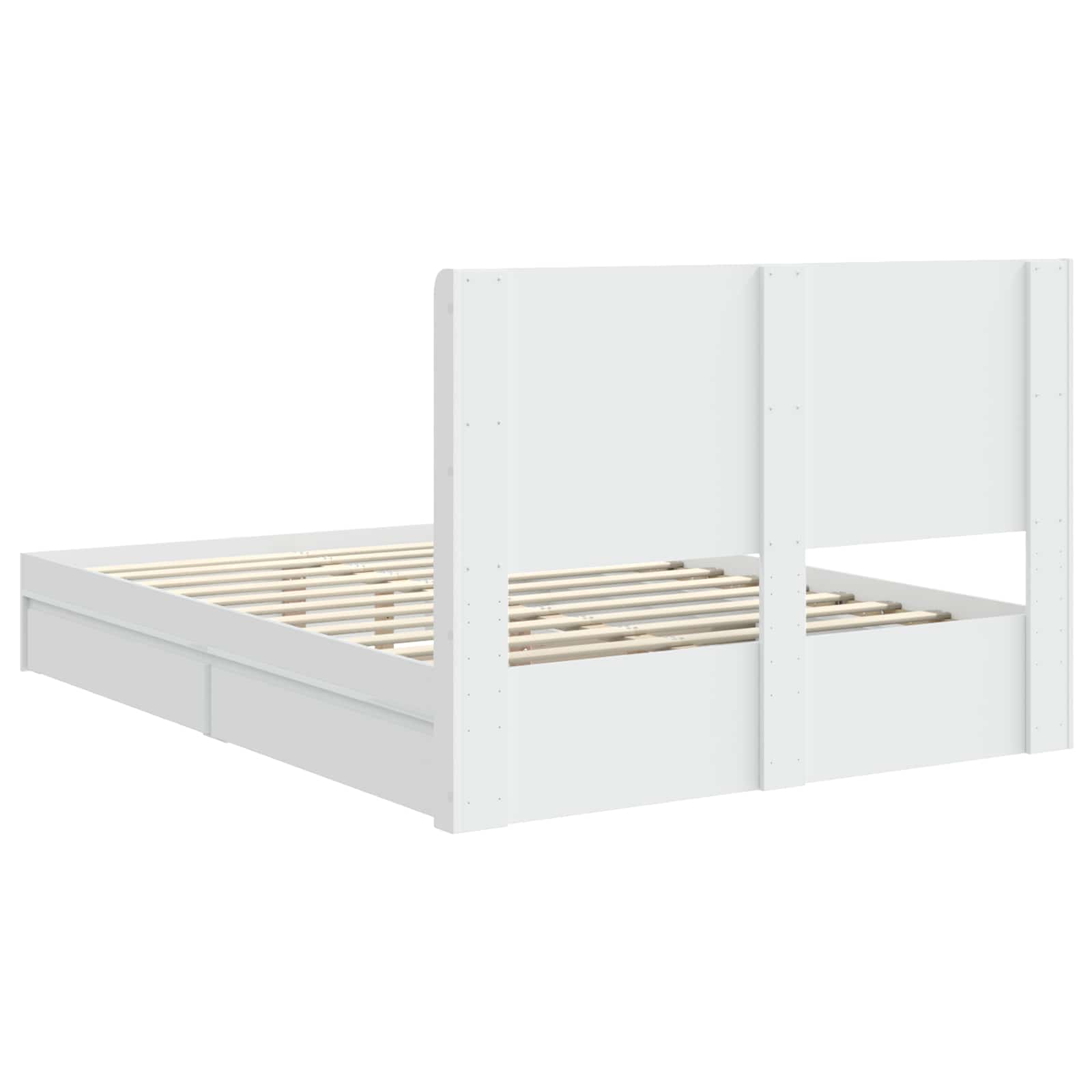 Bettgestell mit Stauraum und Kopfteil 3 pcs Holzwerkstoff