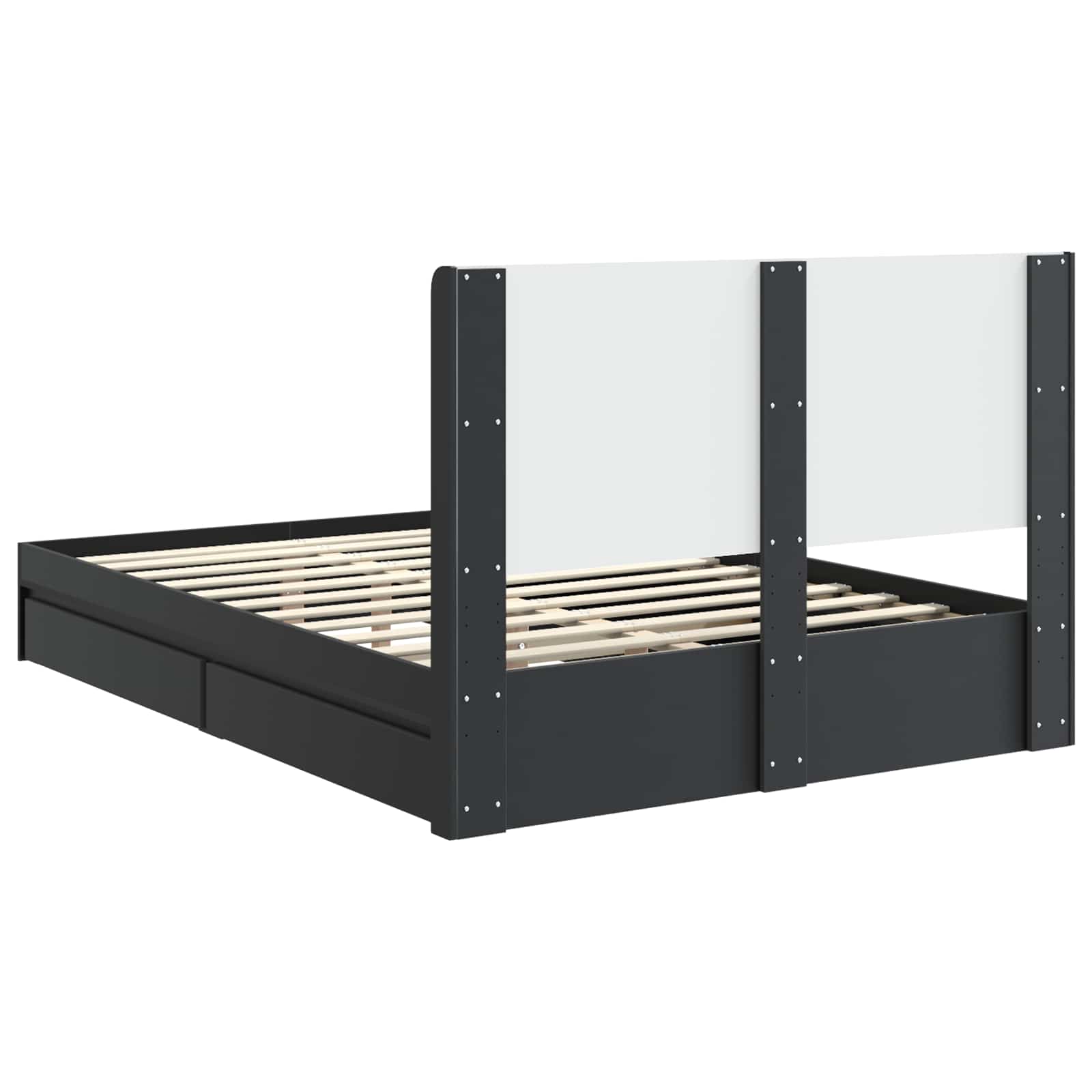 Bettgestell mit Stauraum und Kopfteil Schwarz 135 x 190 cm