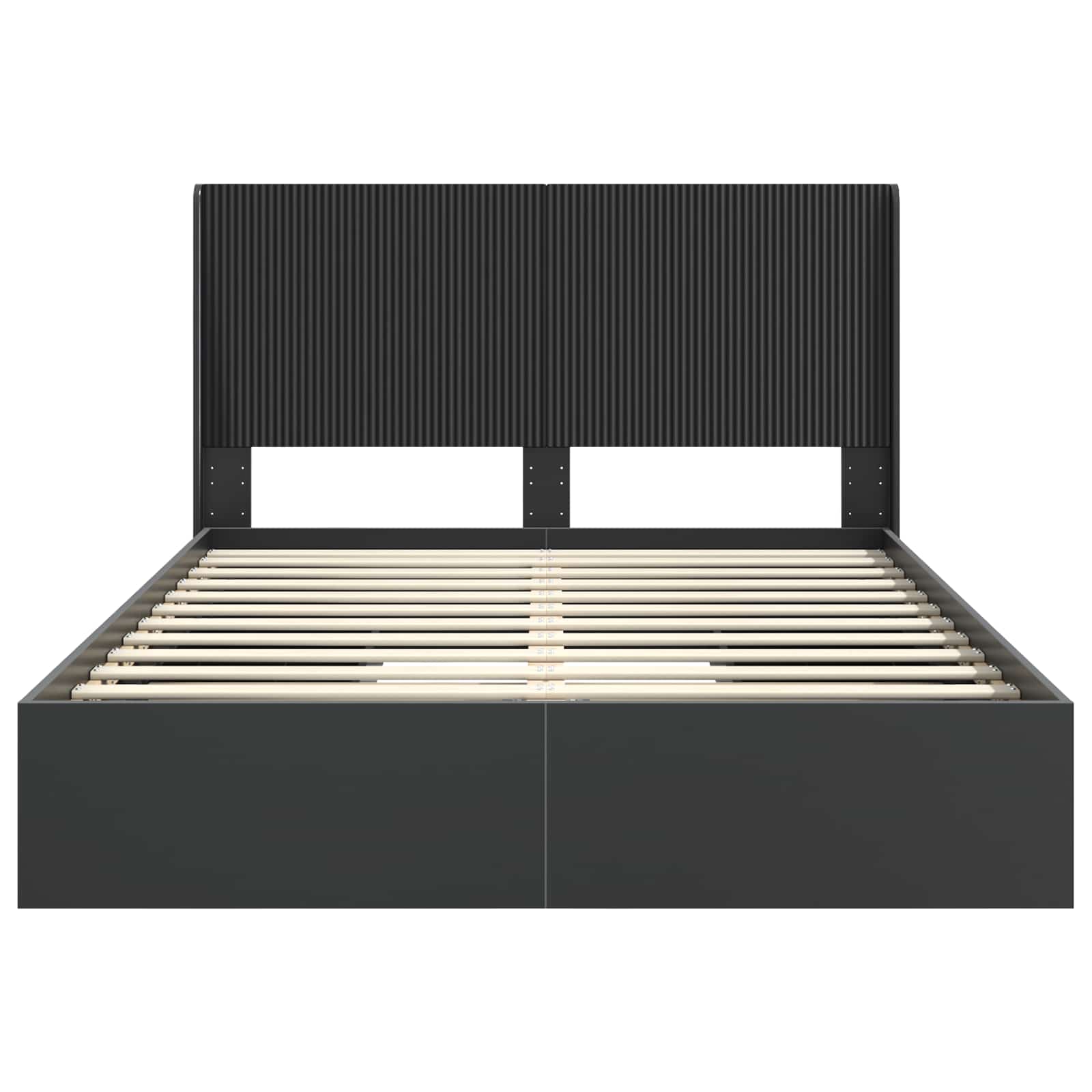 Bettgestell mit Stauraum und Kopfteil Schwarz 120 x 190 cm