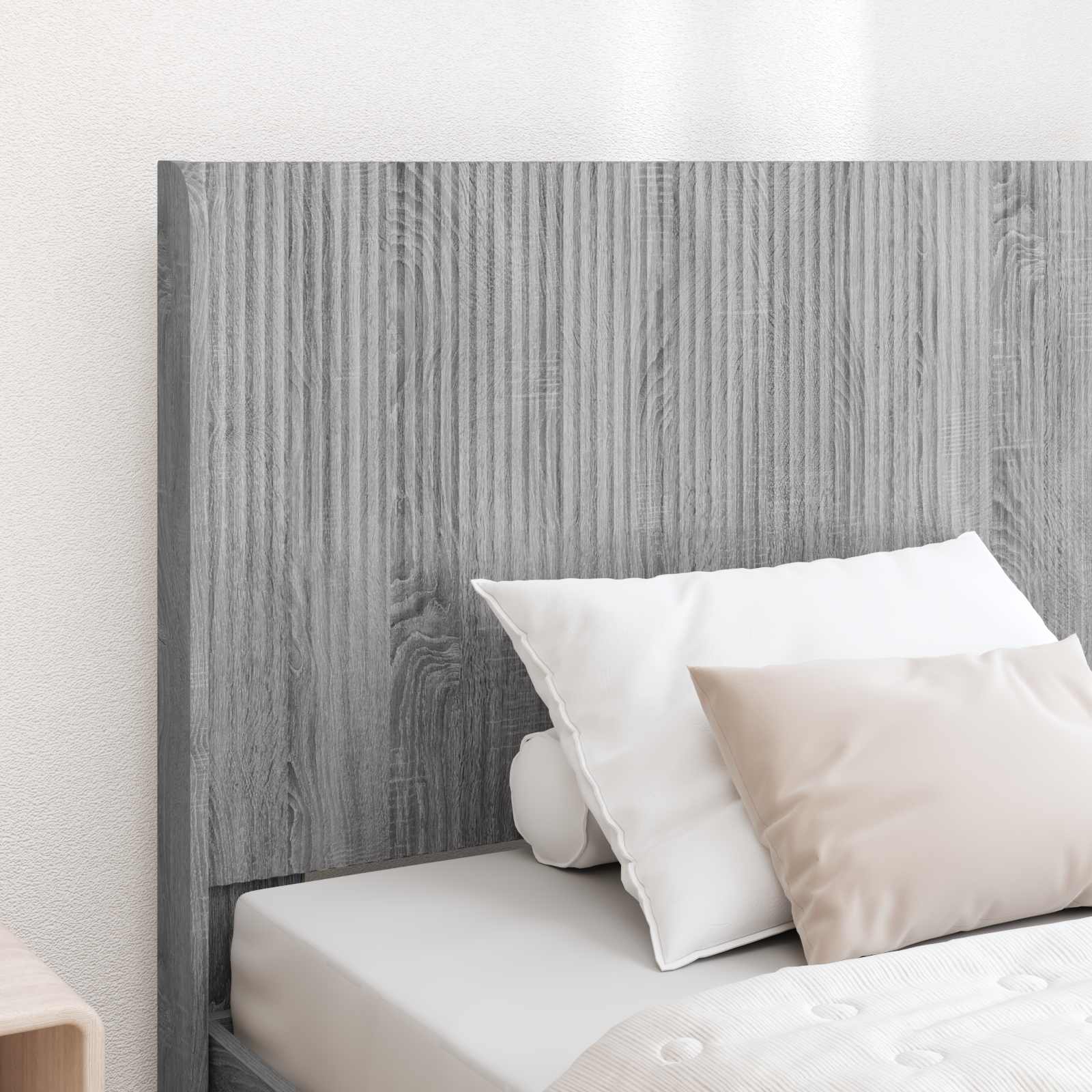 Bettgestell mit Stauraum und Kopfteil Grau Sonoma 100 x 200 cm