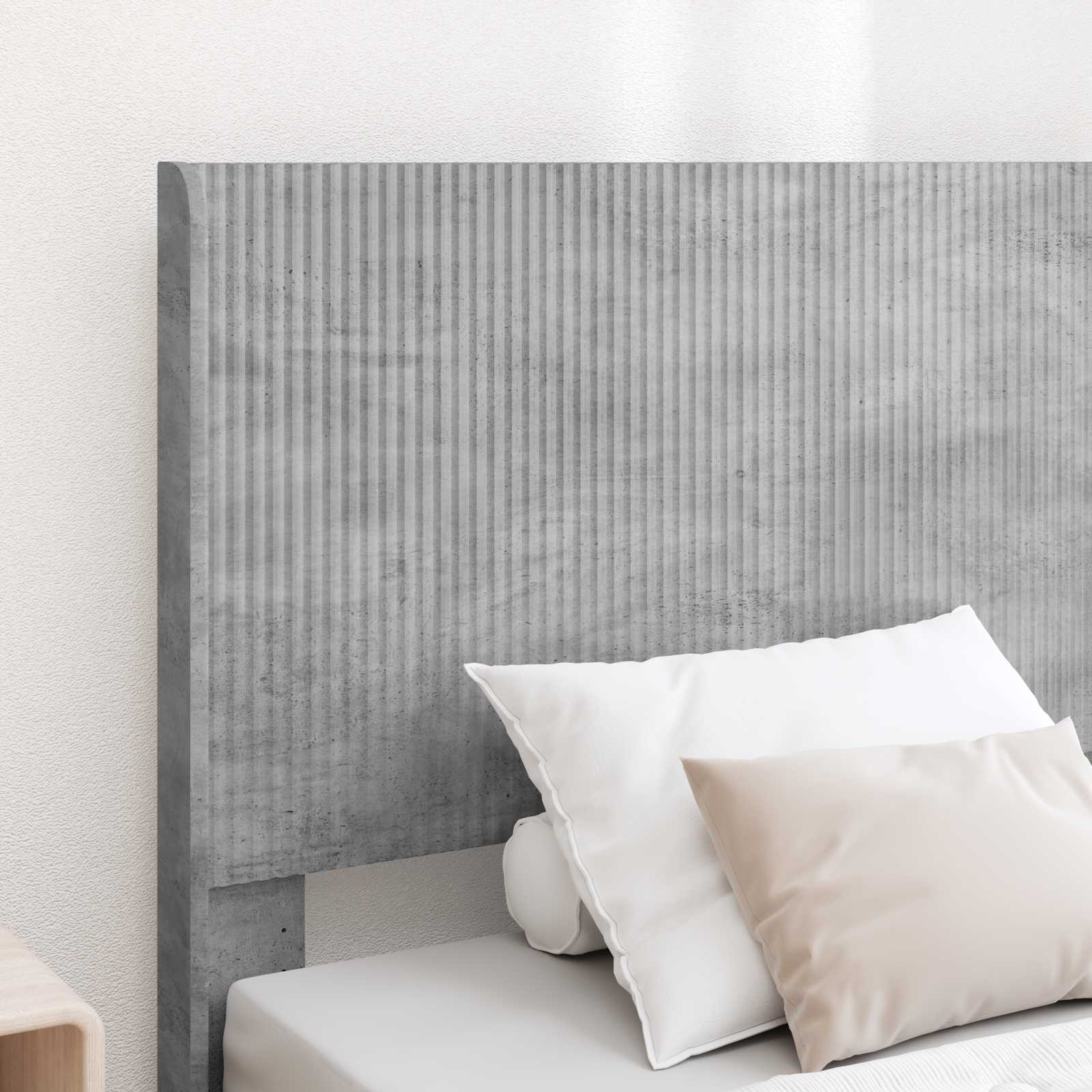 Bettgestell mit Stauraum und Kopfteil Betongrau 90 x 190 cm