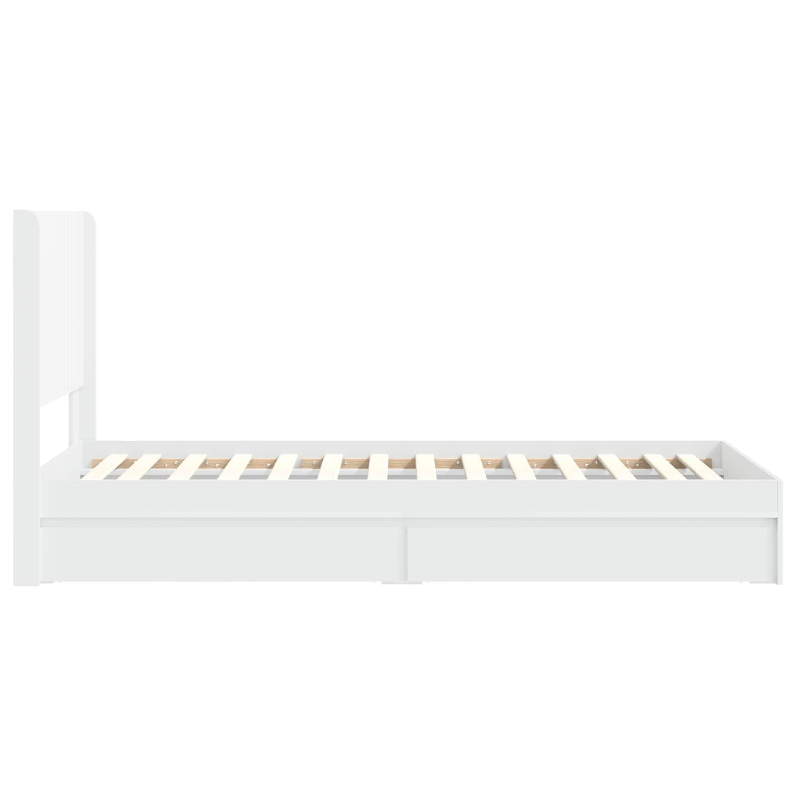 Bettgestell mit Stauraum und Kopfteil Weiß 75 x 190 cm