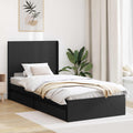Bettgestell mit Stauraum und Kopfteil Schwarz 75 x 190 cm