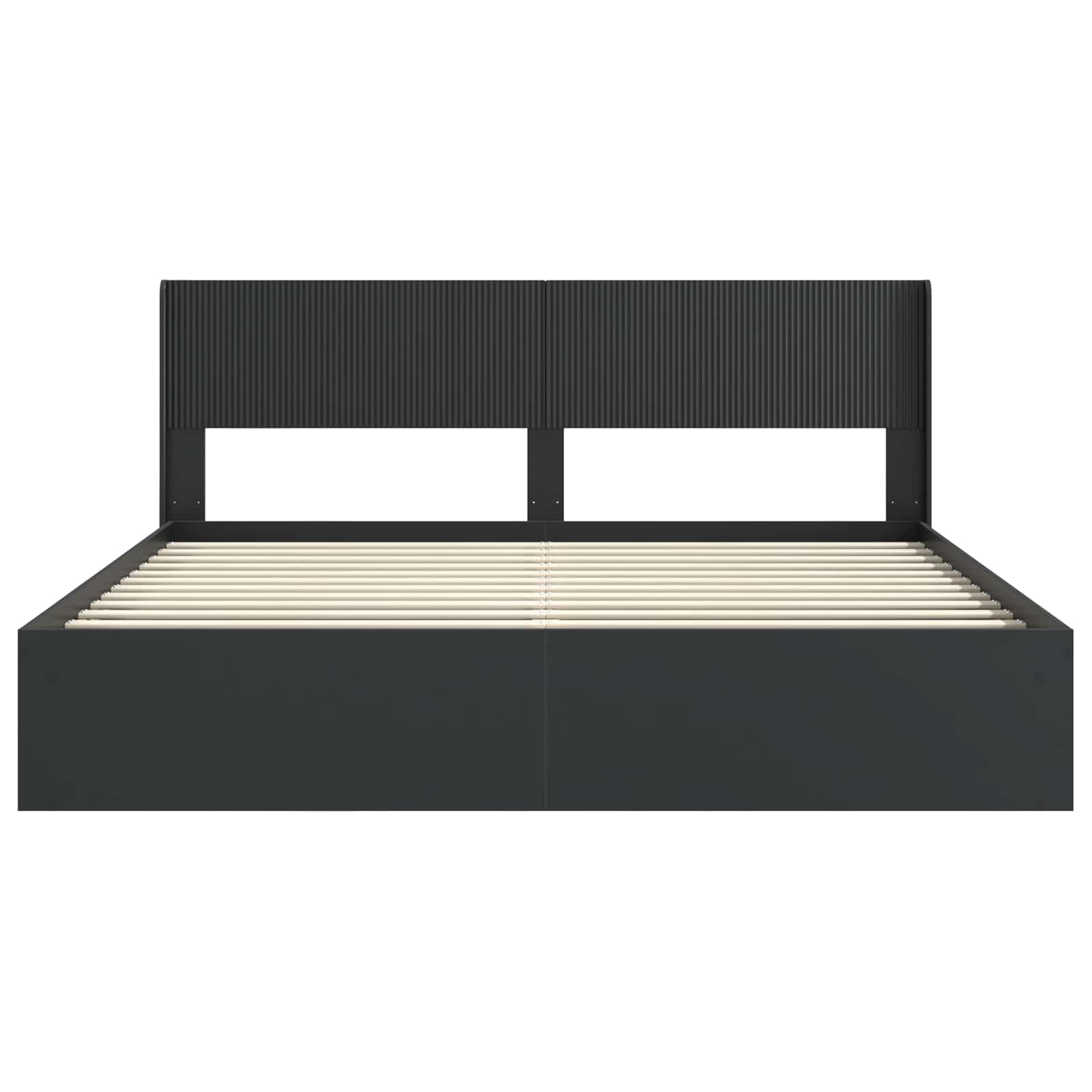 Bettgestell mit Stauraum und Kopfteil 3 pcs Holzwerkstoff