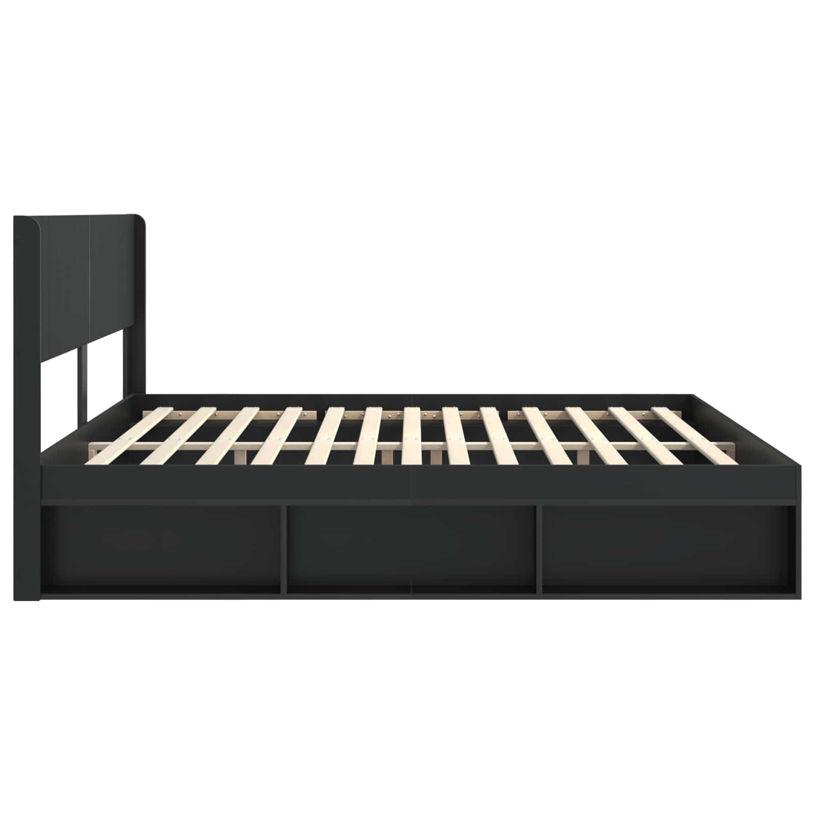 Bettgestell mit Stauraum und Kopfteil 3 pcs Holzwerkstoff