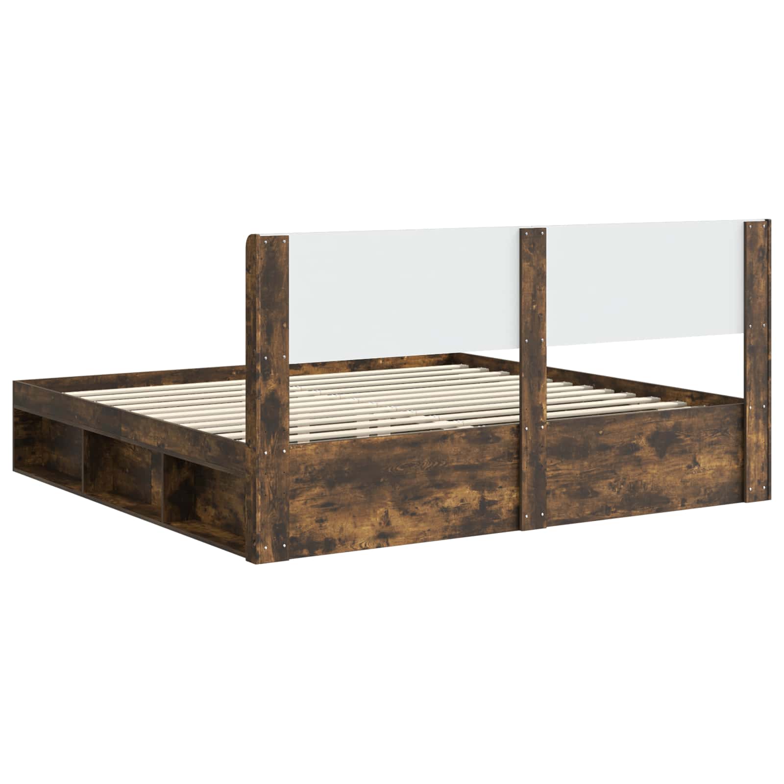 Bettgestell mit Stauraum und Kopfteil 3 pcs Holzwerkstoff