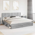 Bettgestell mit Stauraum und Kopfteil 3 pcs Holzwerkstoff