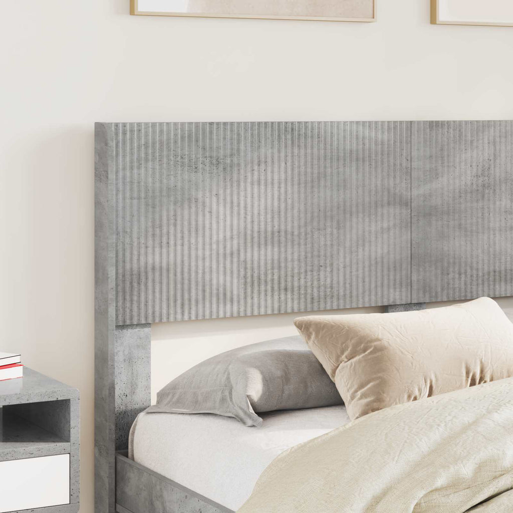 Bettgestell mit Stauraum und Kopfteil Betongrau 160 x 200 cm