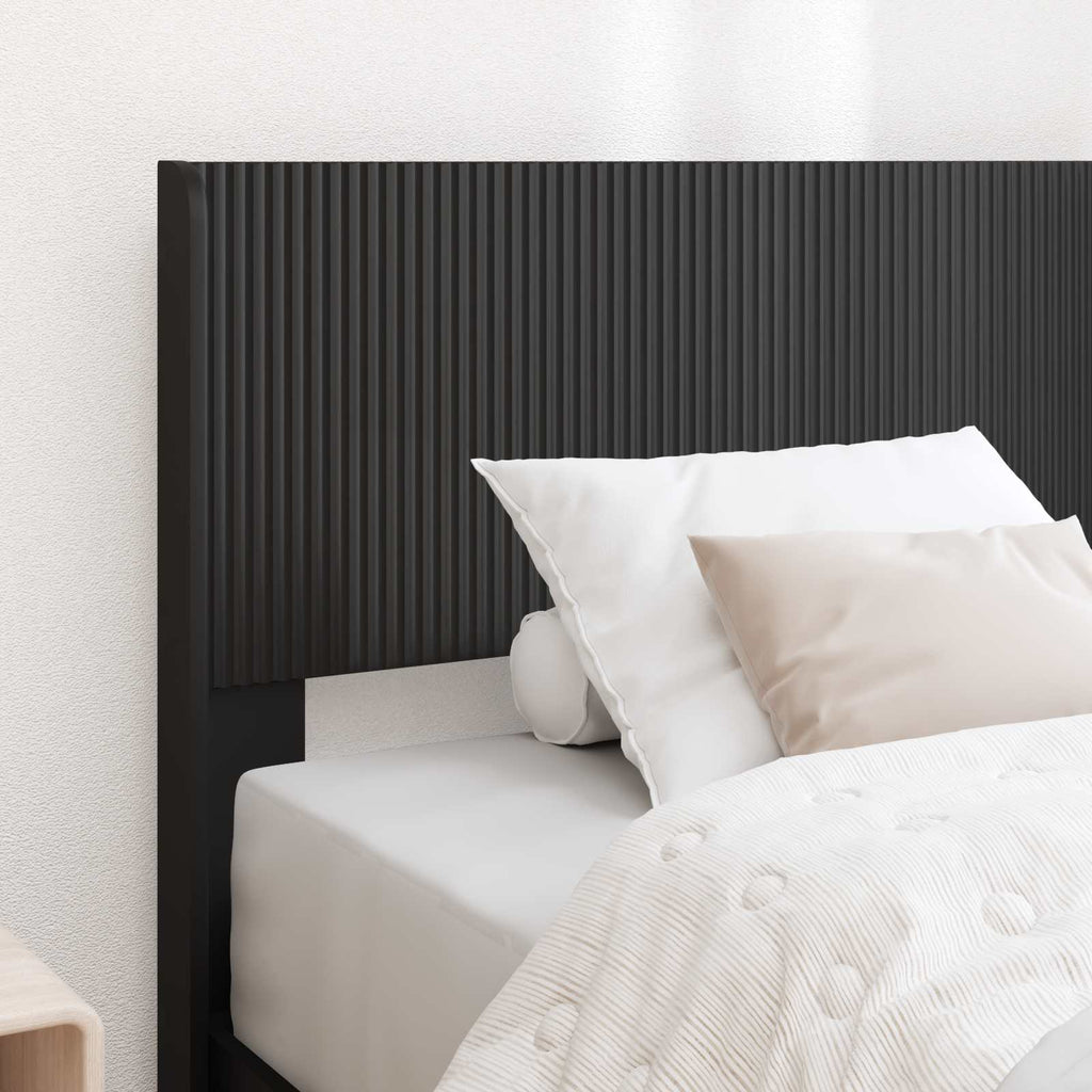 Bettgestell mit Stauraum und Kopfteil Schwarz 100 x 200 cm