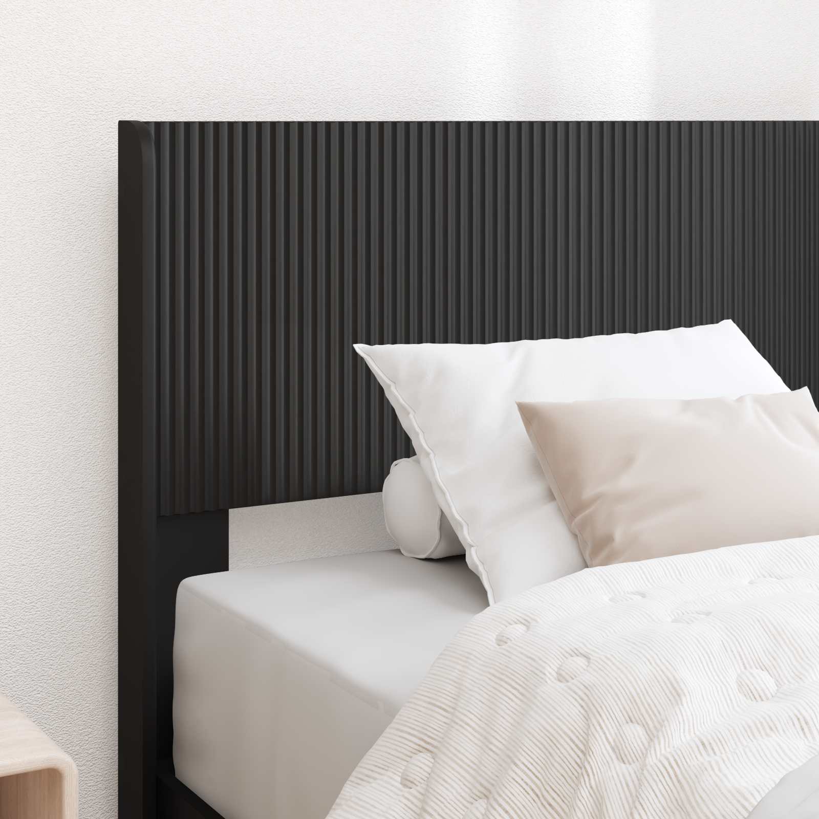 Bettgestell mit Stauraum und Kopfteil Schwarz 90 x 200 cm