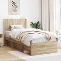 Bettgestell mit Stauraum und Kopfteil 3 pcs Holzwerkstoff