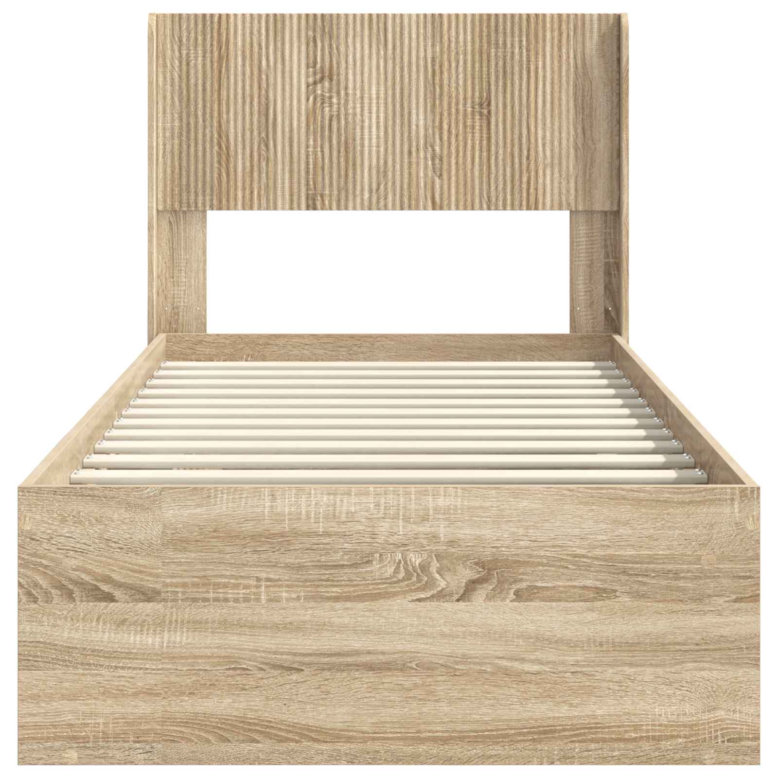 Bettgestell mit Stauraum und Kopfteil 3 pcs Holzwerkstoff