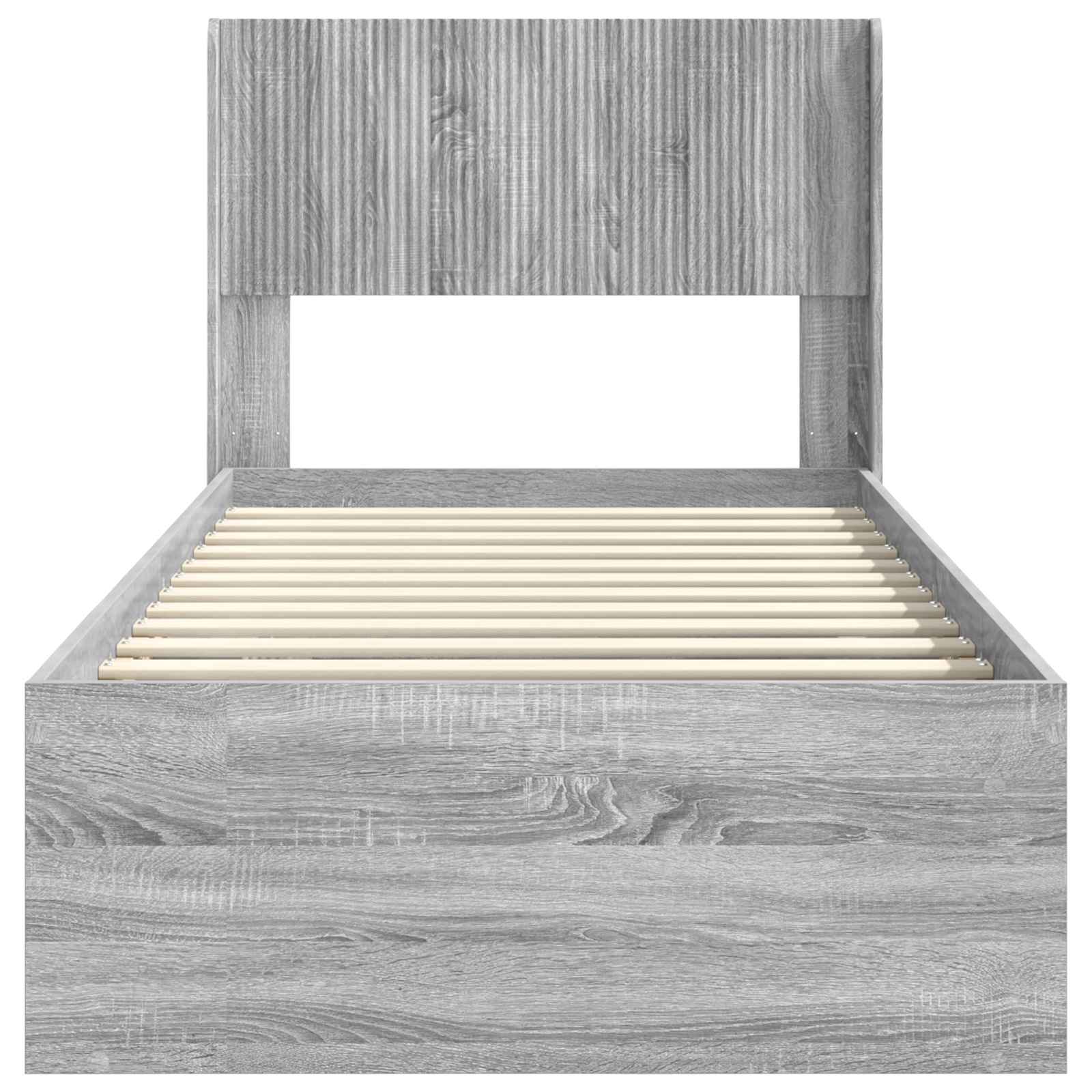 Bettgestell mit Stauraum und Kopfteil 3 pcs Holzwerkstoff