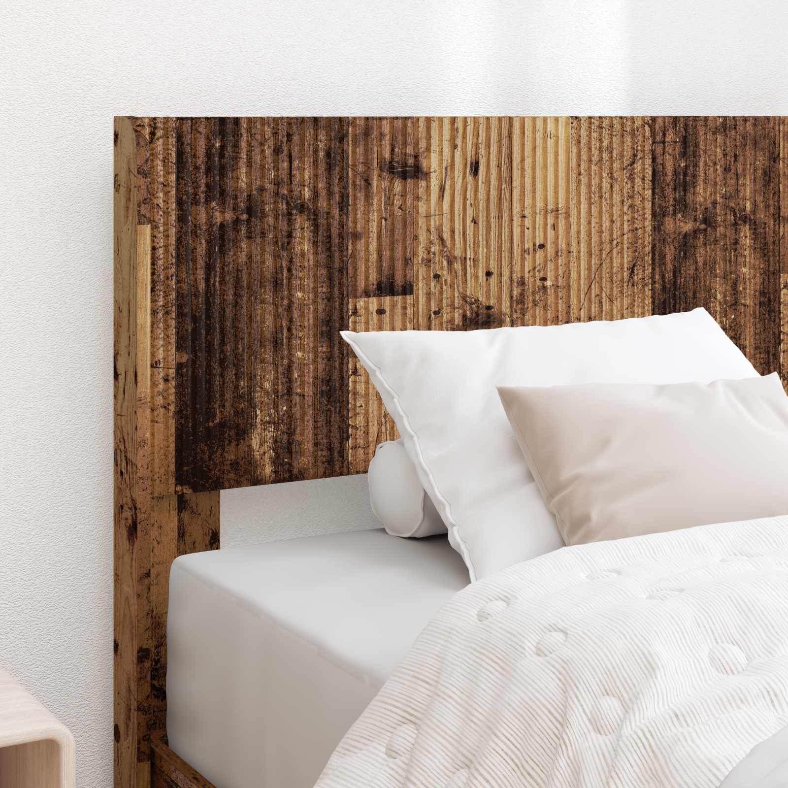Bettgestell mit Stauraum und Kopfteil Altholz 90 x 200 cm