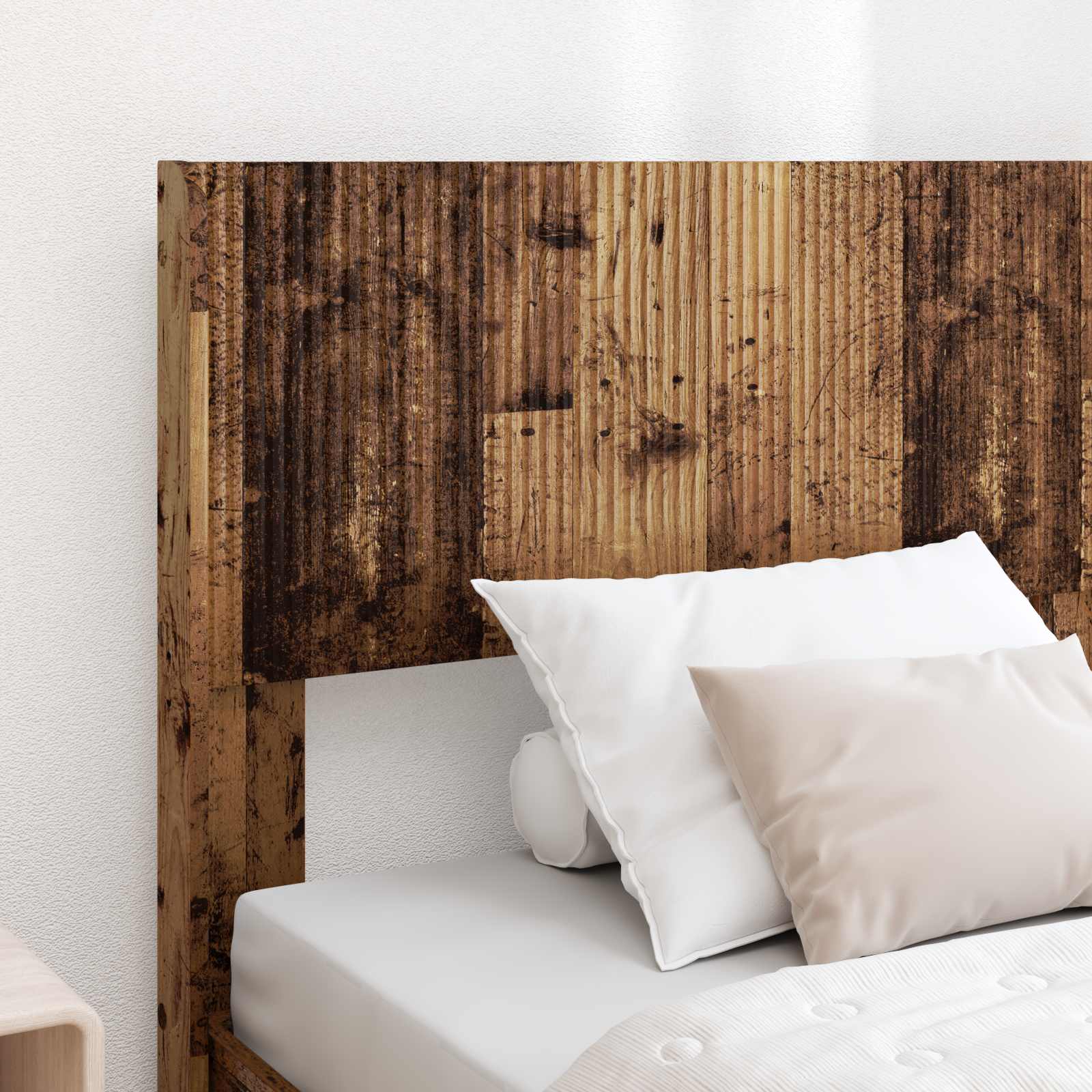 Bettgestell mit Stauraum und Kopfteil Altholz 75 x 190 cm