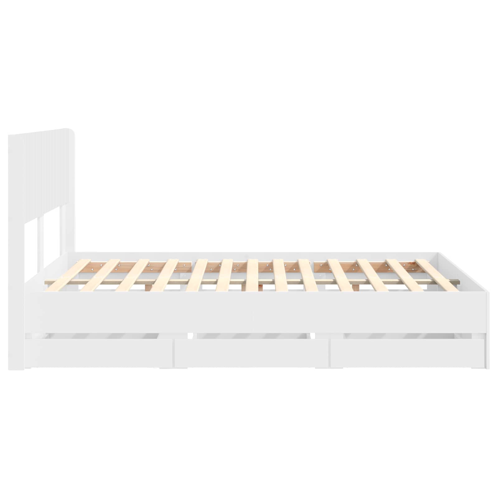 Bettgestell mit Stauraum und Kopfteil Weiß 160 x 200 cm