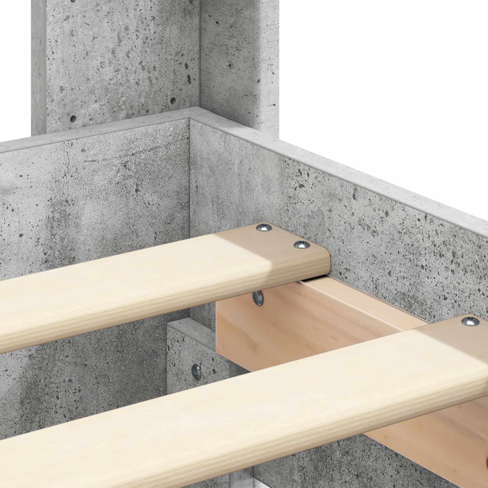 Bettgestell mit Stauraum und Kopfteil Betongrau 160 x 200 cm