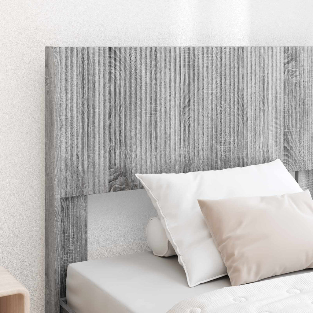 Bettgestell mit Stauraum und Kopfteil Graues Sonoma 75 x 190 cm
