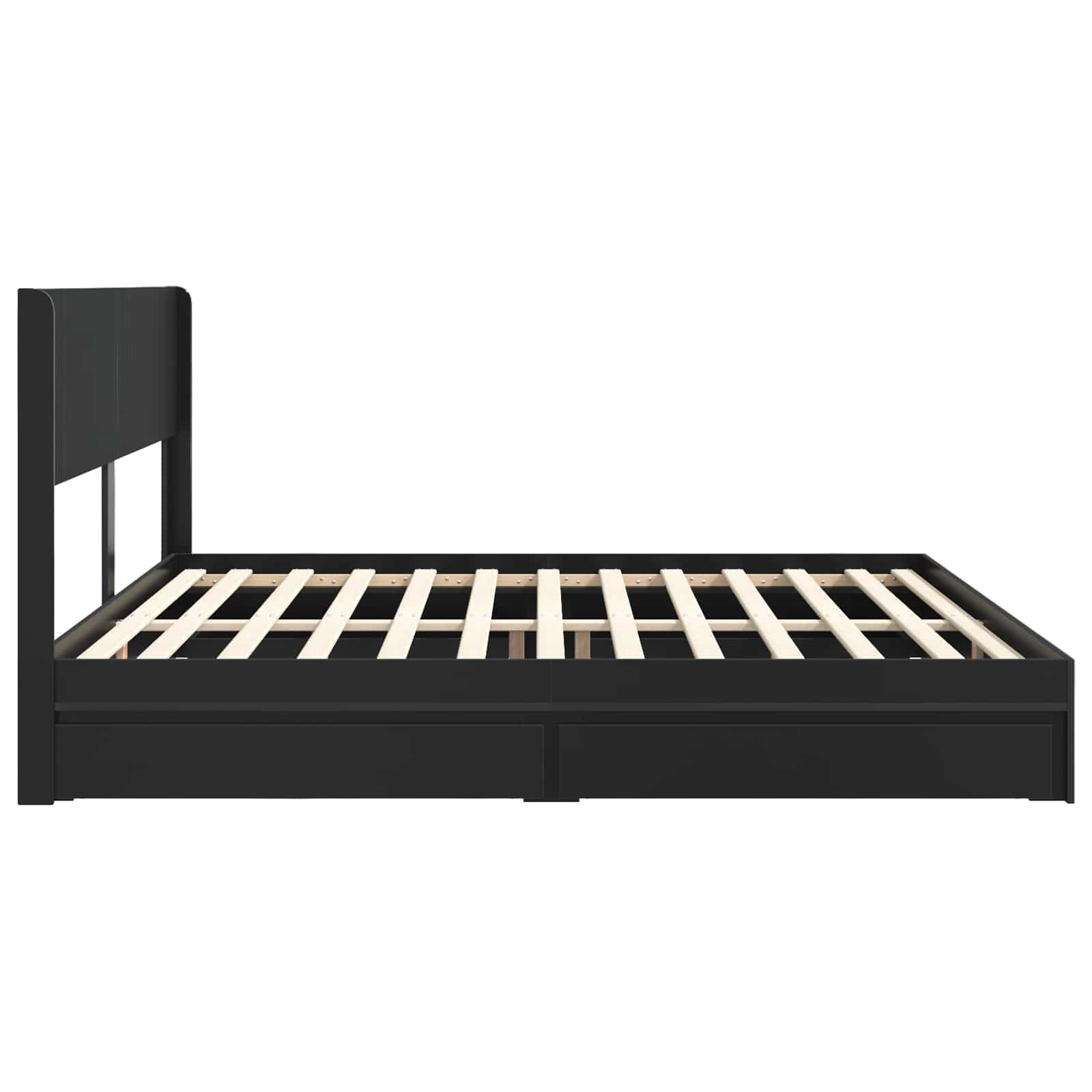 Bettgestell mit Stauraum und Kopfteil 3 pcs Holzwerkstoff