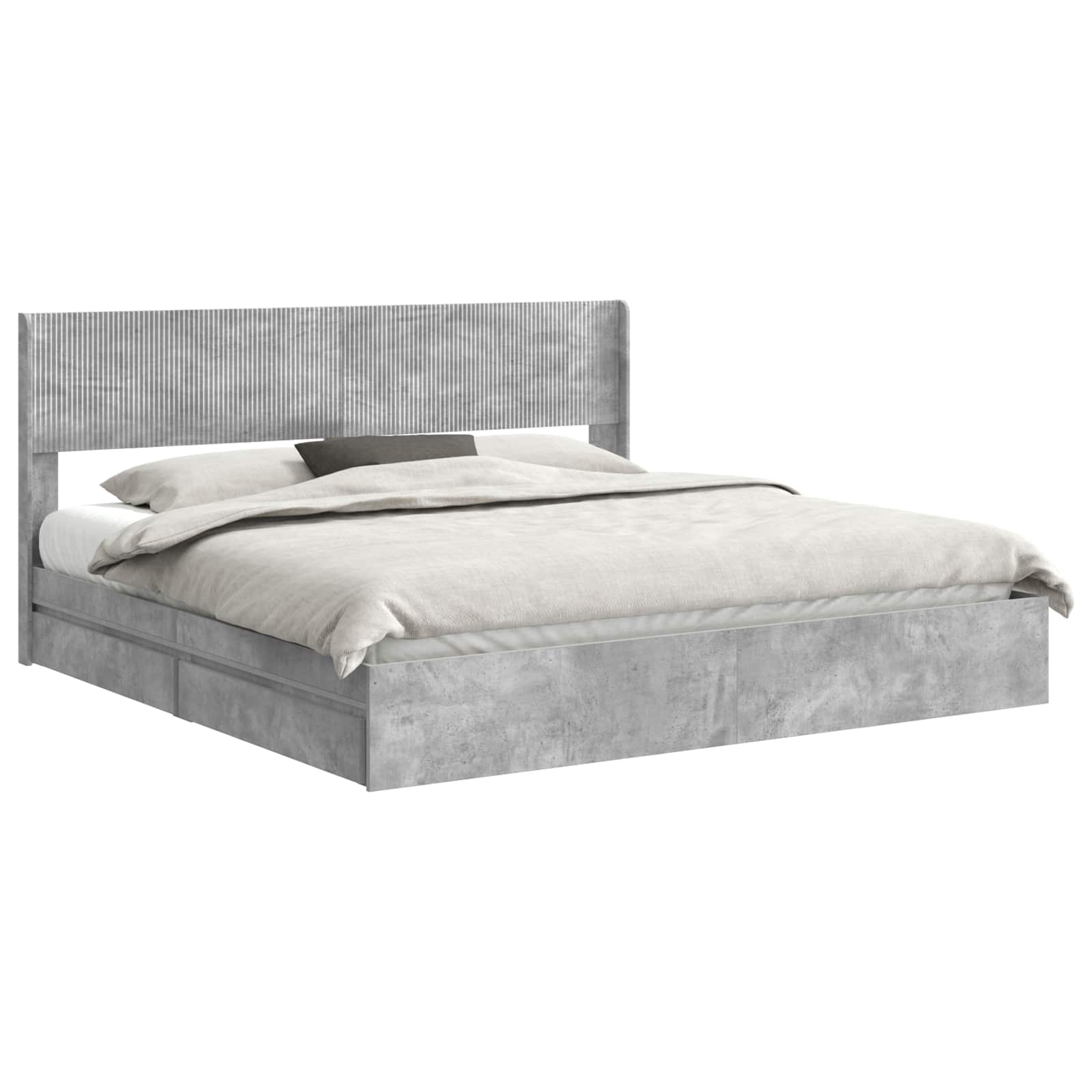 Bettgestell mit Stauraum und Kopfteil 3 pcs Holzwerkstoff