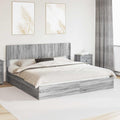 Bettgestell mit Stauraum und Kopfteil 3 pcs Holzwerkstoff