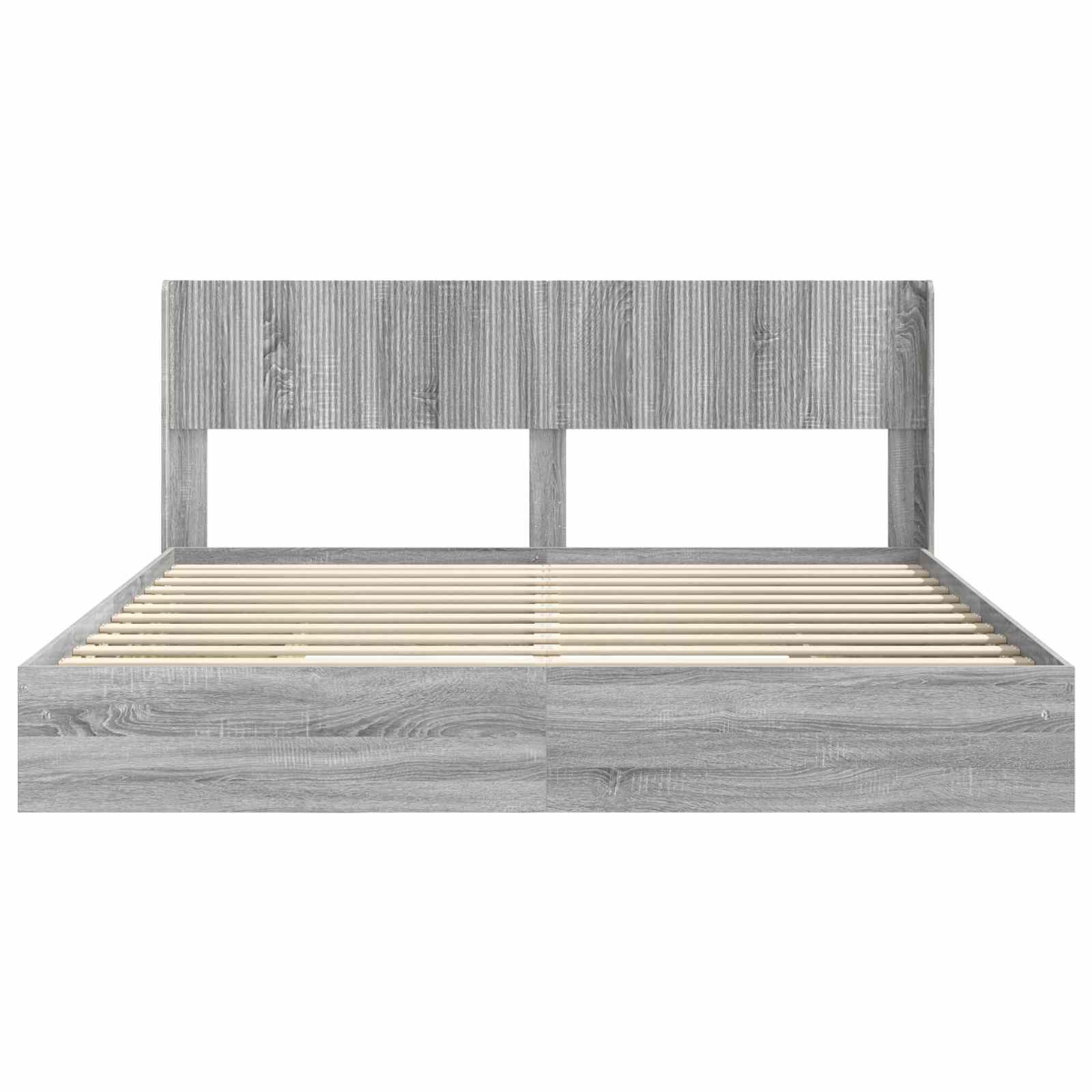 Bettgestell mit Stauraum und Kopfteil 3 pcs Holzwerkstoff
