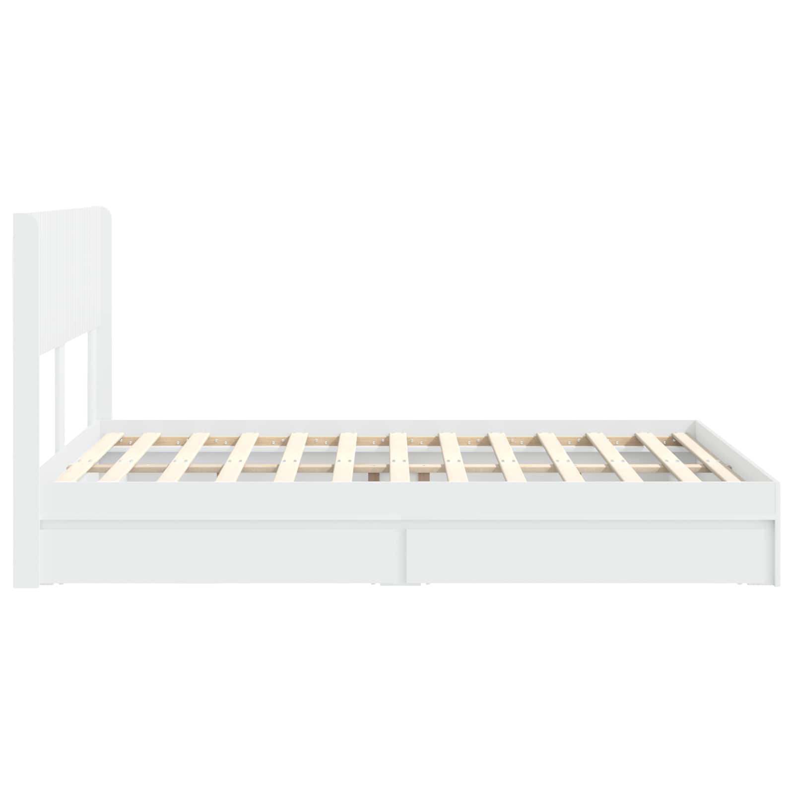 Bettgestell mit Stauraum und Kopfteil Weiß 140 x 190 cm