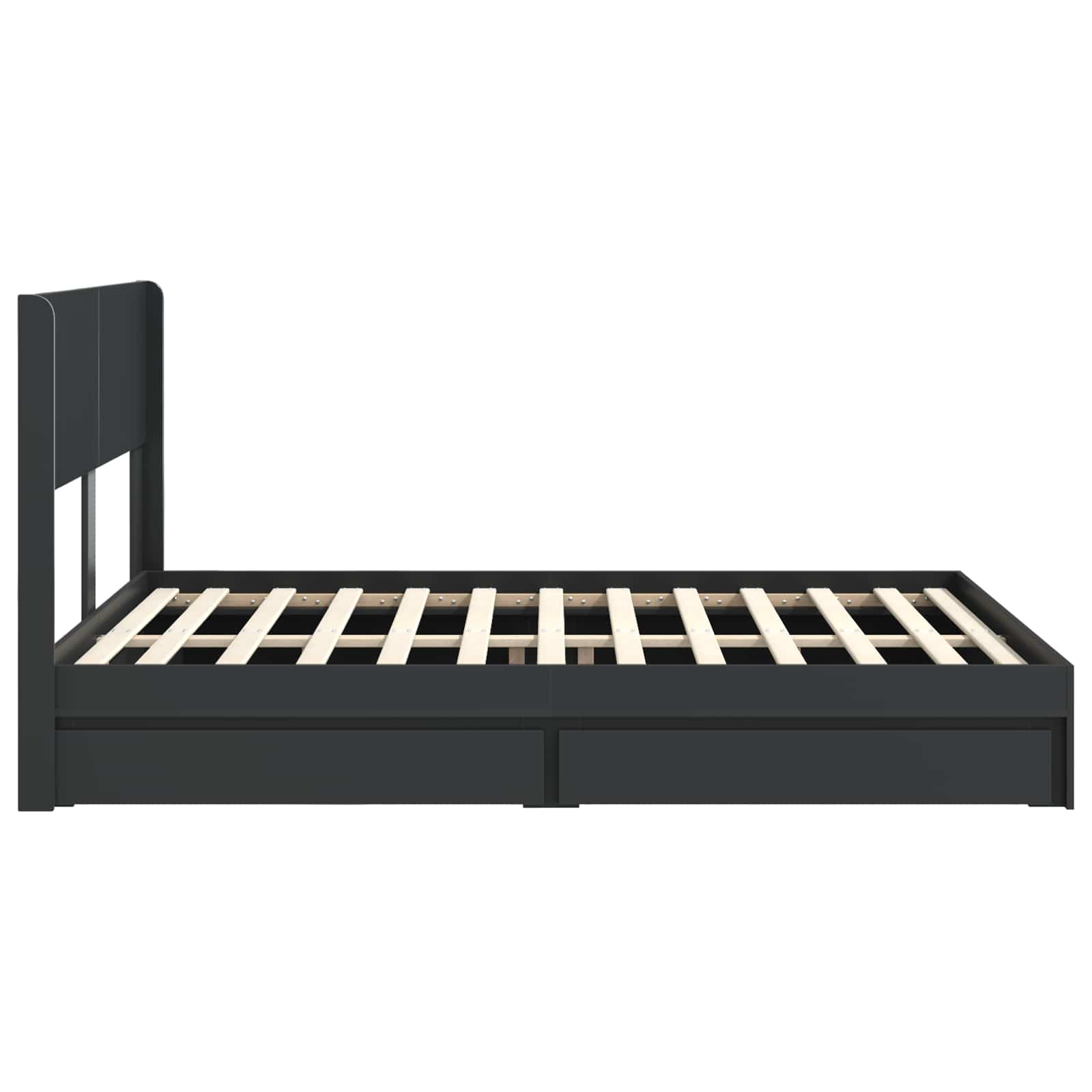 Bettgestell mit Stauraum und Kopfteil Schwarz 120 x 190 cm