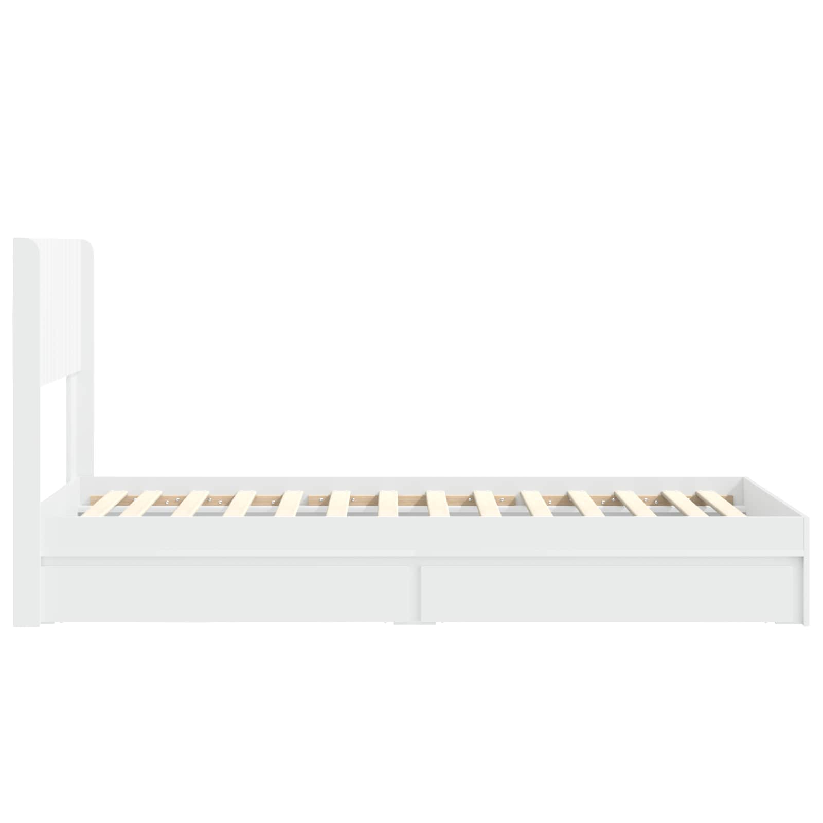 Bettgestell mit Stauraum und Kopfteil Weiß 90 x 200 cm