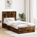 Bettgestell mit Stauraum und Kopfteil 3 pcs Holzwerkstoff