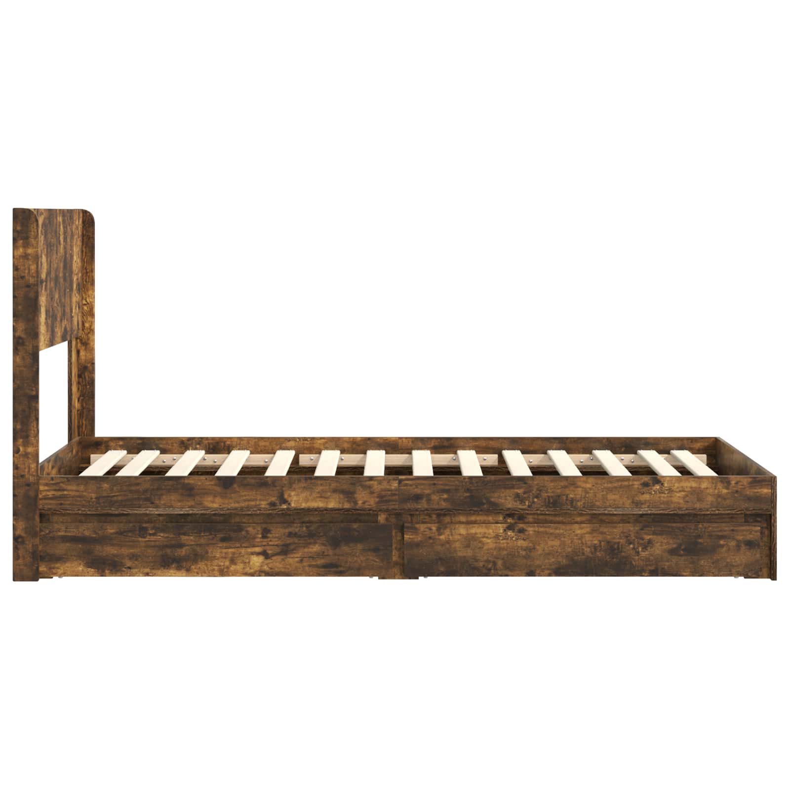 Bettgestell mit Stauraum und Kopfteil 3 pcs Holzwerkstoff