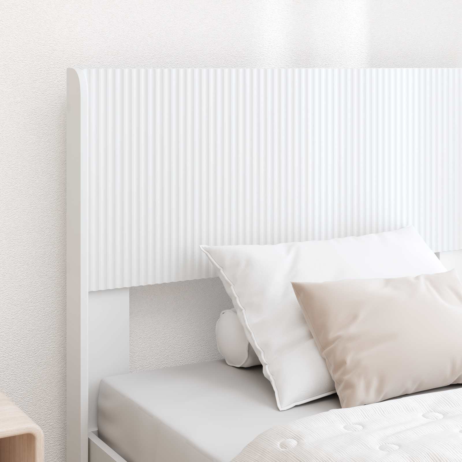 Bettgestell mit Stauraum und Kopfteil Weiß 75 x 190 cm
