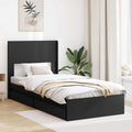 Bettgestell mit Stauraum und Kopfteil Schwarz 75 x 190 cm