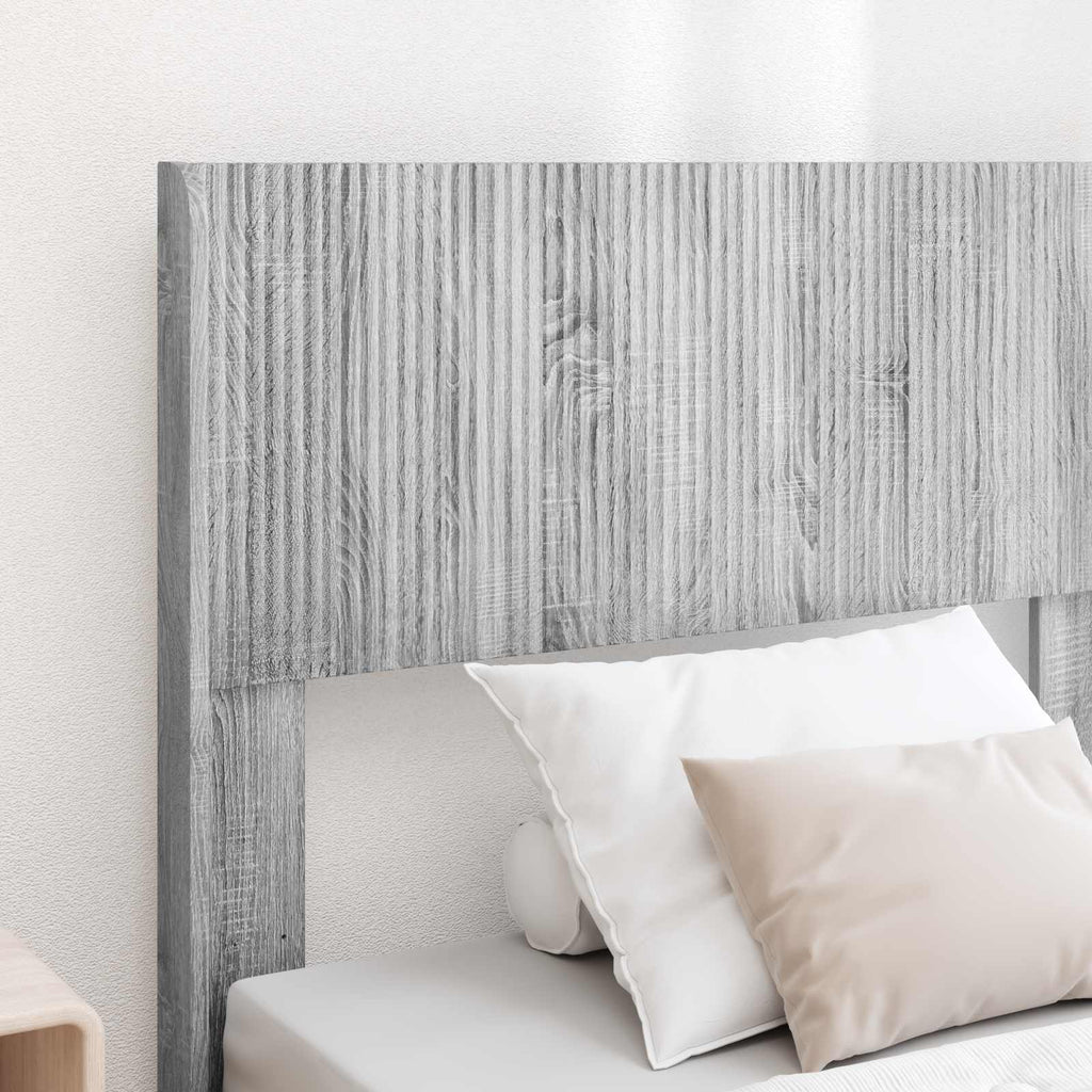 Bettgestell mit Stauraum und Kopfteil Grau Sonoma 75 x 190 cm