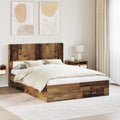 Bettgestell mit Stauraum und Kopfteil Altholz 135 x 190 cm