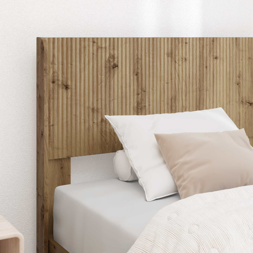 Bettgestell mit Stauraum und Kopfteil Artisan-Eiche 90 x 200 cm
