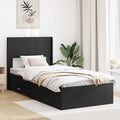 Bettgestell mit Stauraum und Kopfteil Schwarz 75 x 190 cm
