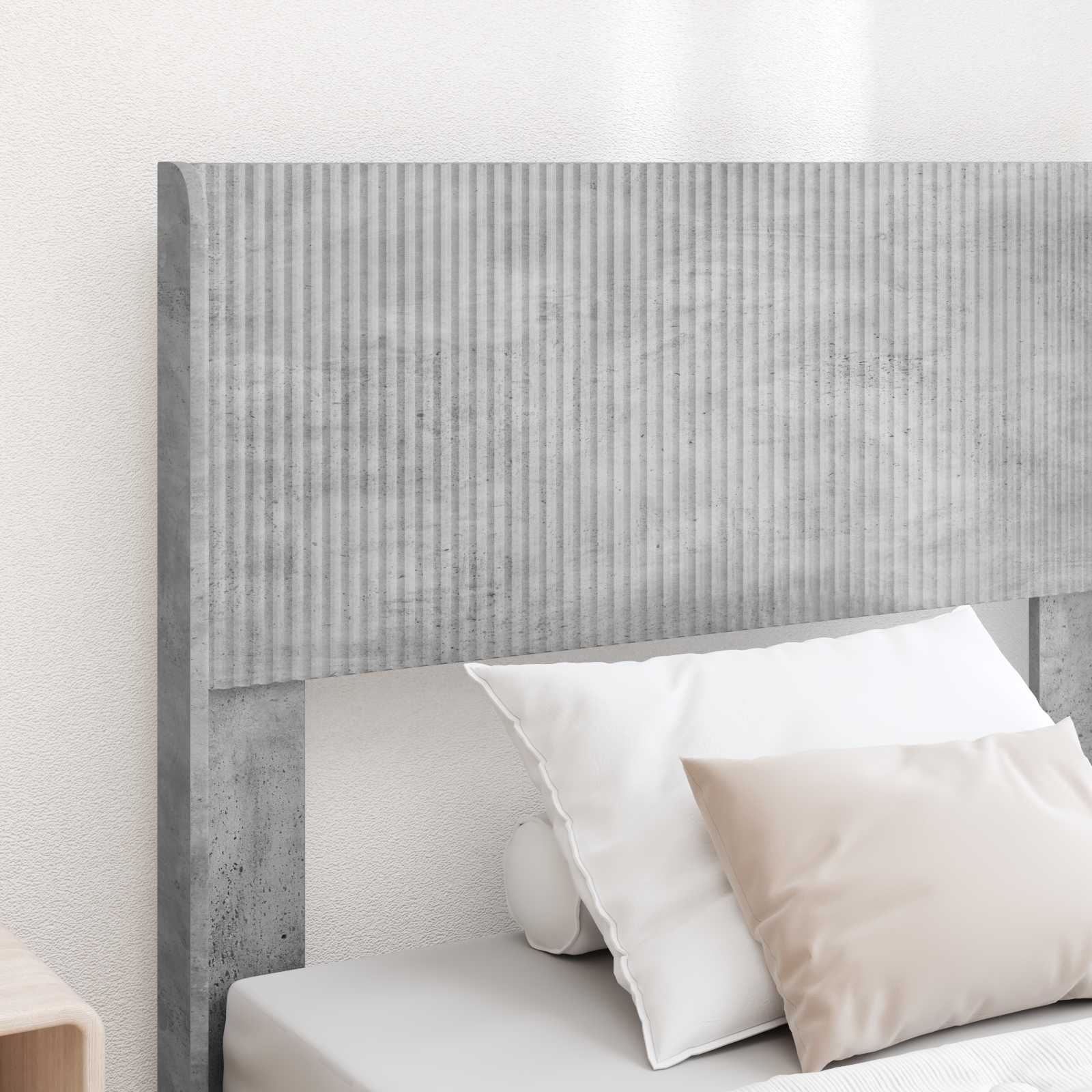 Bettgestell mit Stauraum und Kopfteil Betongrau 75 x 190 cm