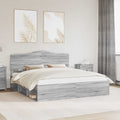 Bettrahmen Graues Sonoma 200 x 200 cm Massives Kiefernholz