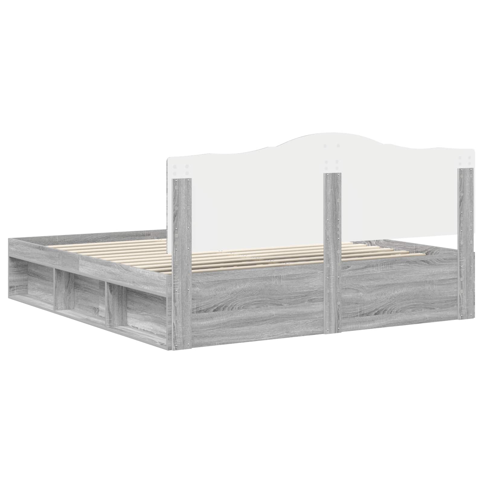 Bettrahmen Graues Sonoma 200 x 200 cm Massives Kiefernholz