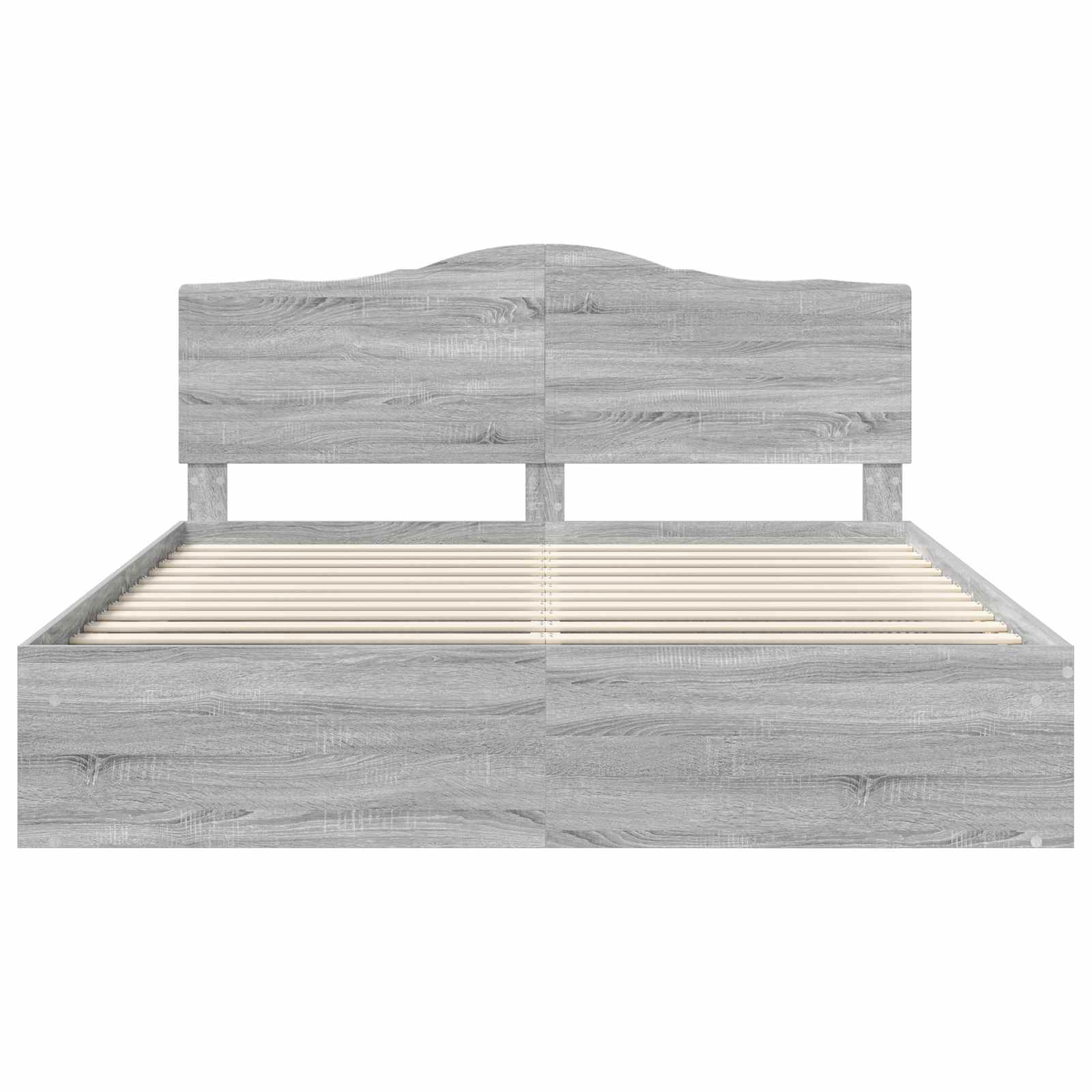 Bettrahmen Graues Sonoma 200 x 200 cm Massives Kiefernholz
