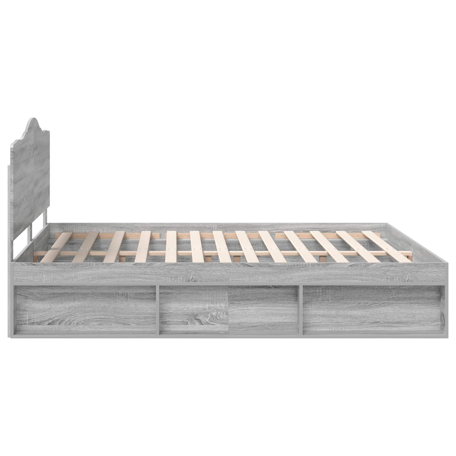 Bettrahmen Graues Sonoma 200 x 200 cm Massives Kiefernholz