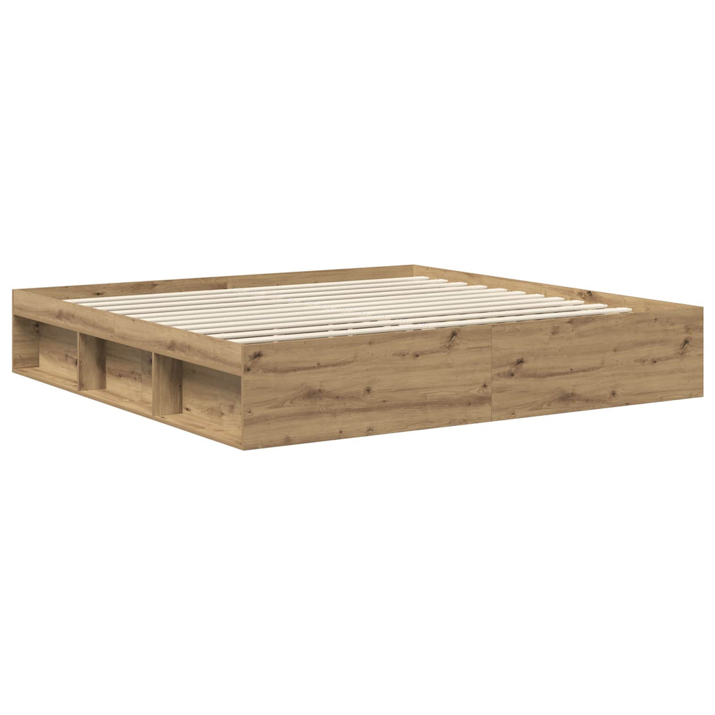 Bettrahmen mit Kopfteil Kunsthandwerk Eiche 200 x 200 cm